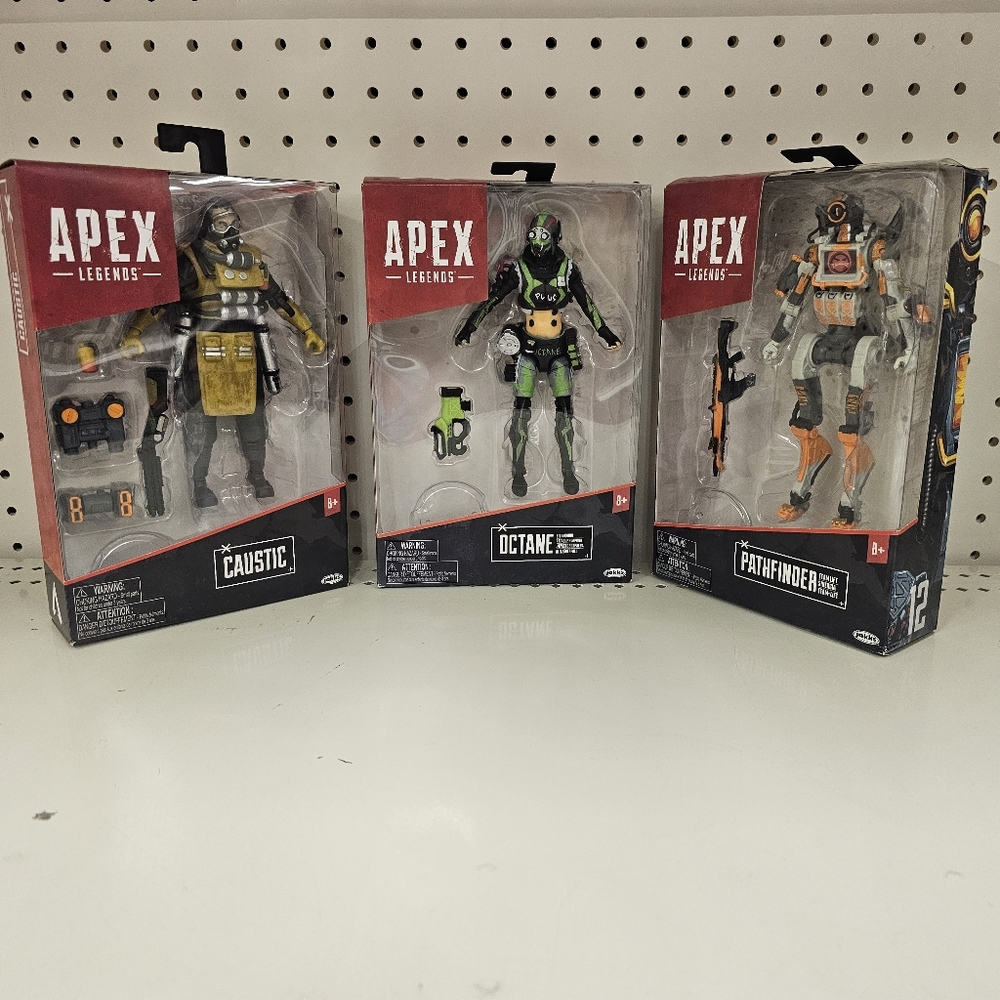 Apex Legends Action Figures (Octane, Pathfinder, Caustic)